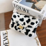 Black Fashion Casual Print Chain Strap Crossbody Bag