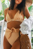 Leopard Print Sexy Leopard Bandage Split Joint Swimwears
