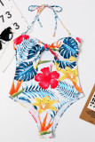 Multicolor Fashion Sexy Print Hollowed Out Swimwears