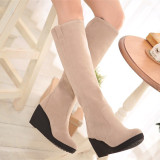 Apricot Fashion Casual Solid Color Round Keep Warm Boots