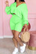 Fluorescent green Polyester Fashion Street Solid Two Piece Suits pencil Long Sleeve Two Pieces