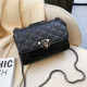 Black Fashion Casual Chain Strap Black Crossbody Bag