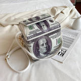 Blue Fashion Casual Print Crossbody Bag