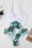 Red Fashion Sexy Print Hollowed Out Split Joint Swimwears