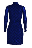 Wine Red Sexy Patchwork O Neck Wrapped Skirt Dresses