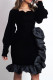 Black Fashion Casual Solid Patchwork Square Collar Evening Dress