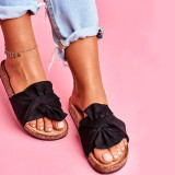 Black Casual Daily With Bow Round Out Door Shoes