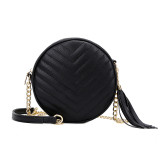 Black Fashion Casual Solid Strap Black Crossbody Bag
