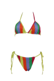 Colour Sexy Print Split Joint Swimwears
