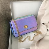 Blue Purple Fashion Casual Chain Strap Crossbody Bag
