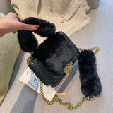 Black Fashion Casual Solid Chain Strap Crossbody Bag