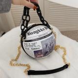 White Fashion Casual Patchwork Basketball Crossbody Bag