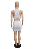 Yellow Fashion Sexy Solid Hollowed Out Backless O Neck Sleeveless Dress