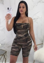Army Green Polyester Striped Casual Fashion Jumpsuits & Rompers