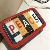 Red Fashion Casual Patchwork Letter Print Red Crossbody Bag
