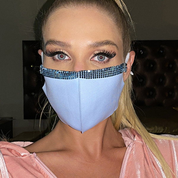 Light Blue Fashion Casual Print Face Protection