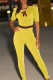 Yellow Sexy Striped Patchwork O Neck Skinny Jumpsuits