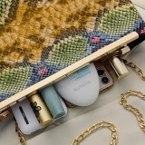 Yellow Fashion Print Chain Strap Messenger Bag