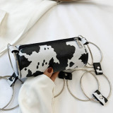 White Fashion Casual Print Chain Strap Crossbody Bag
