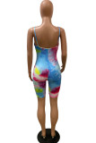 Red Fashion Sexy Tie-dyed Coloured drawing Sleeveless Slip Jumpsuits