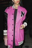 Pink Fashion Casual Patchwork Patchwork Outerwear