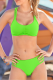 Fluorescent Green Sexy Solid Split Joint Swimwears