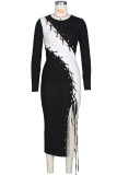 Red Sexy Solid Hollowed Out Split Joint Frenulum O Neck A Line Dresses