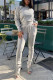 Grey Fashion Casual Solid Basic O Neck Long Sleeve Two Pieces