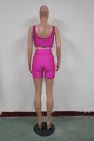 rose red Polyester Sexy Patchwork backless Solid pencil Sleeveless