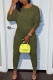 Army Green Casual Spandex Pit Article Fabrics Solid Buttons Pants O Neck Long Sleeve Regular Sleeve Regular Two Pieces