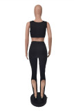 Red Fashion Sexy Solid Asymmetrical V Neck Sleeveless Two Pieces