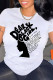 White Fashion Casual Print Basic O Neck T-Shirts