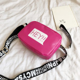 Rose Red Fashion Casual Letter Print Crossbody Bag