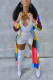 Multicolor Fashion Casual Print Cardigan Outerwear（Without Waist Chain）