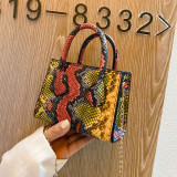 Red Fashion Casual Snake Print Single Shoulder Handbag