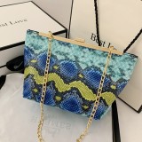 Yellow Fashion Print Chain Strap Messenger Bag