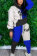 Blue Street Print Patchwork Long Sleeve Two Pieces