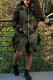 Camouflage Street Print Hooded Collar Outerwear