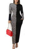 Apricot Street Long Sleeves O neck Pencil Dress Ankle-Length Leopard Colouring Dresses