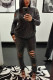 Dark Gray Fashion Casual Solid Ripped Hooded Collar Long Sleeve Two Pieces
