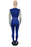 Pink Casual Solid Patchwork O Neck Long Sleeve Two Pieces