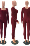 Red Street Pit Article Fabrics O Neck Jumpsuits