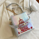 Silver Fashion Casual Letter Print Crossbody Bag