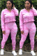 Pink Street Two Piece Suits Print pencil Long Sleeve Two-piece Pants Set