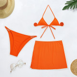 Orange Fashion Sexy Solid Backless Swimwears