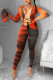 Orange Sexy Print Bandage Skinny Jumpsuits