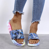 Blue Casual Tie-dye Opend Comfortable Shoes
