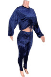 Royal blue OL Solid Two Piece Suits pencil Long Sleeve
