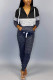 Black Fashion Casual Patchwork Basic Hooded Collar Long Sleeve Two Pieces