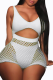 White Sexy Solid Hollowed Out Split Joint Swimwears